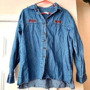 Vintage embroidered denim button down